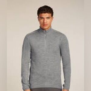 Icebreaker Men's Gray Half-Zip Sweater
